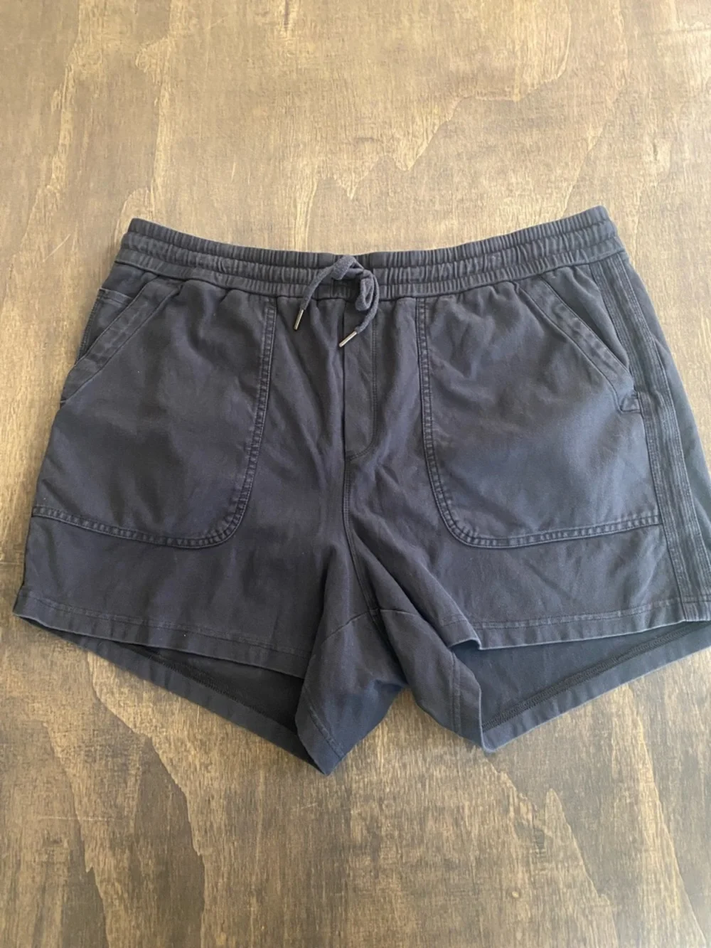 Athleta Thick Athleisure Washed Black Drawstring Shorts